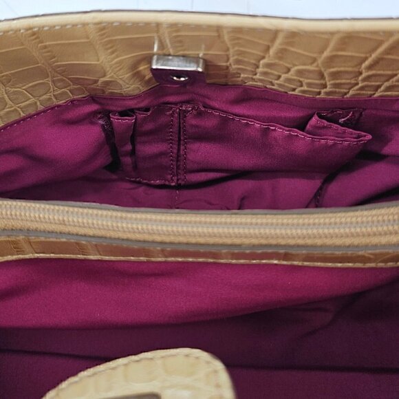 TOMMY HILFIGER Y2K Retro Tan Faux Croco Embossed Shoulder Bag - Picture 12 of 15